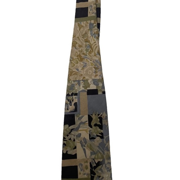 Ermenegildo Zegna Silk Floral Tie Blue Cream - Picture 3 of 9